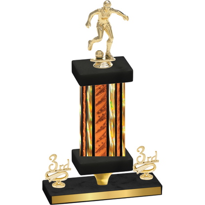 Premium Single Orange Glacier Third Place Soccer Trophy