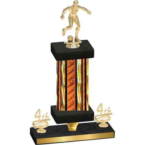 Premium Single Orange Glacier Fourth Place Soccer Trophy