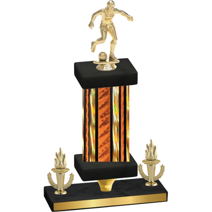 Premium Single Orange Glacier Victory Soccer Trophy