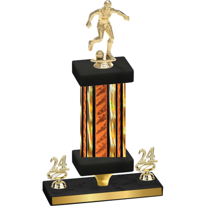Premium Single Orange Glacier Year Soccer Trophy