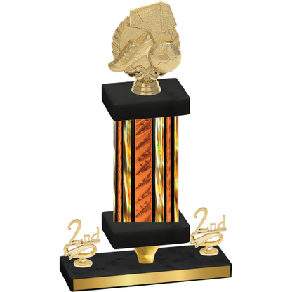 Premium Single Orange Glacier Second Place Soccer Trophy