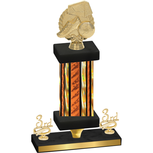 Premium Single Orange Glacier Third Place Soccer Trophy