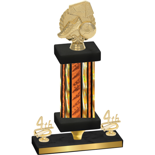 Premium Single Orange Glacier Fourth Place Soccer Trophy