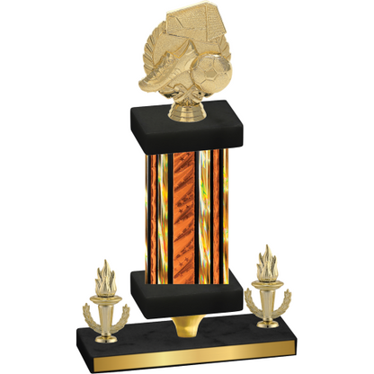 Premium Single Orange Glacier Victory Soccer Trophy