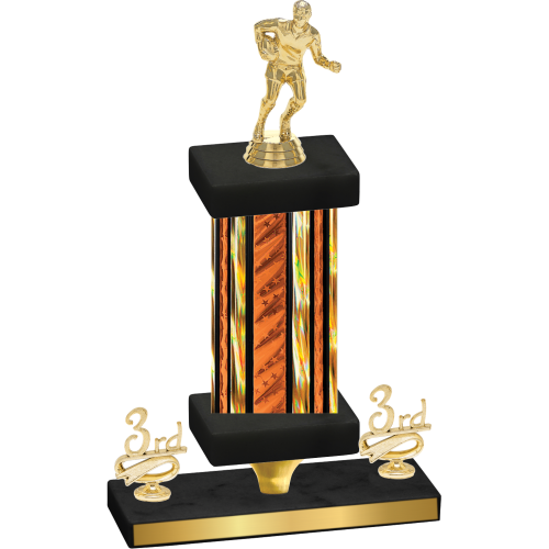 Premium Single Orange Glacier Third Place Rugby Trophy