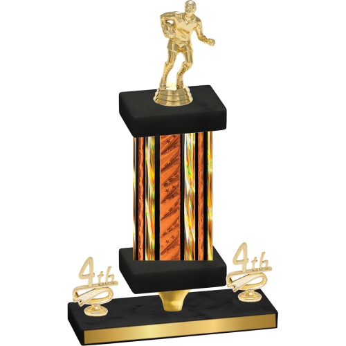 Premium Single Orange Glacier Fourth Place Rugby Trophy