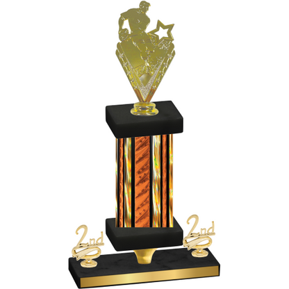 Premium Single Orange Glacier Second Place Rugby Trophy