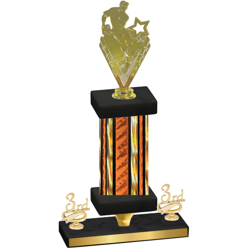 Premium Single Orange Glacier Third Place Rugby Trophy