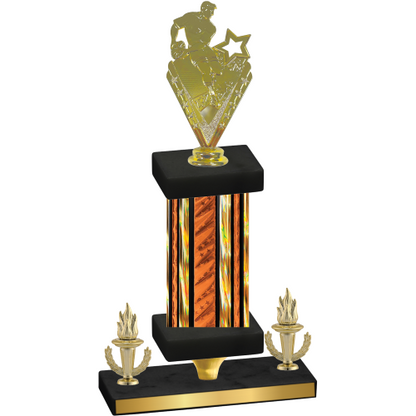 Premium Single Orange Glacier Victory Rugby Trophy