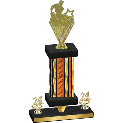 Premium Single Orange Glacier Year Rugby Trophy