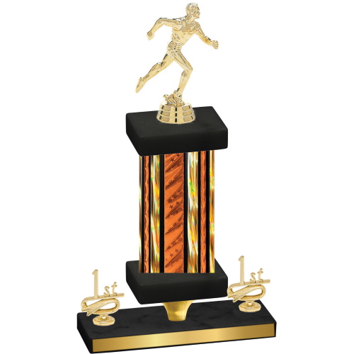 Premium Single Orange Glacier First Place Running Trophy