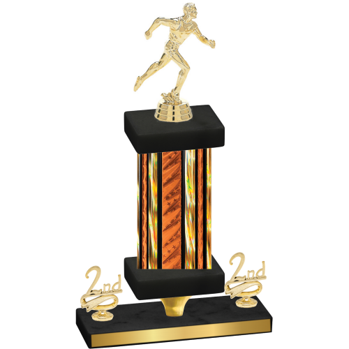 Premium Single Orange Glacier Second Place Running Trophy