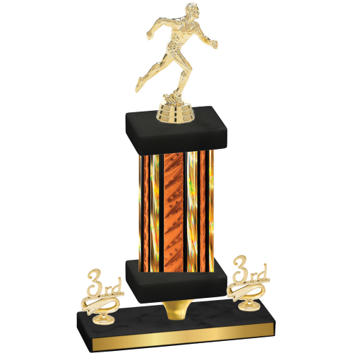 Premium Single Orange Glacier Third Place Running Trophy