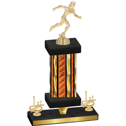 Premium Single Orange Glacier First Place Running Trophy