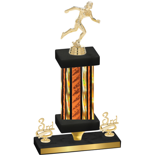 Premium Single Orange Glacier Third Place Running Trophy