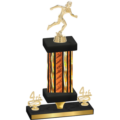 Premium Single Orange Glacier Fourth Place Running Trophy