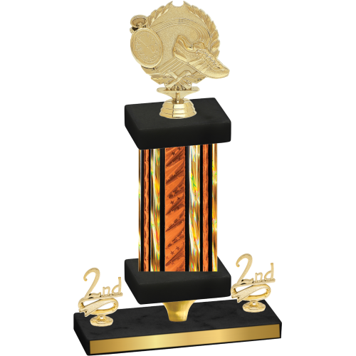 Premium Single Orange Glacier Second Place Running Trophy