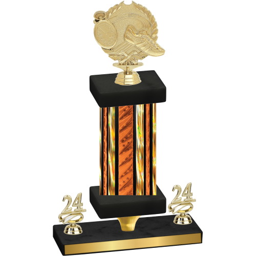 Premium Single Orange Glacier Year Running Trophy