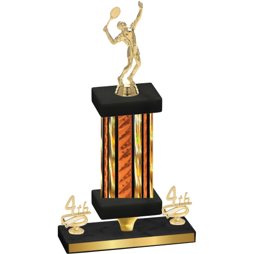 Premium Single Orange Glacier Fourth Place Tennis Trophy