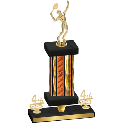 Premium Single Orange Glacier Fourth Place Tennis Trophy
