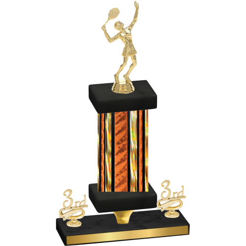 Premium Single Orange Glacier Third Place Tennis Trophy