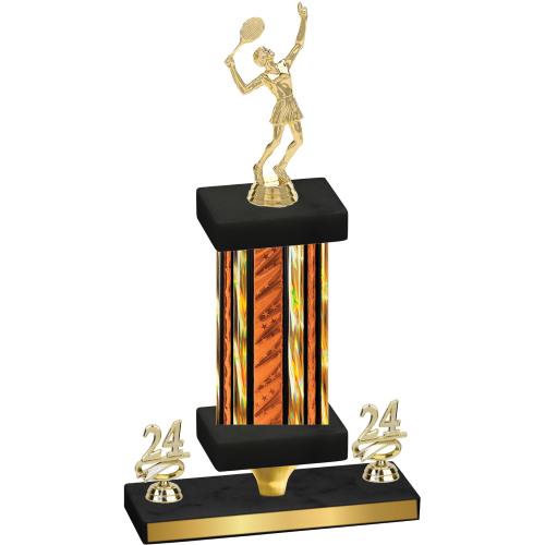 Premium Single Orange Glacier Year Tennis Trophy