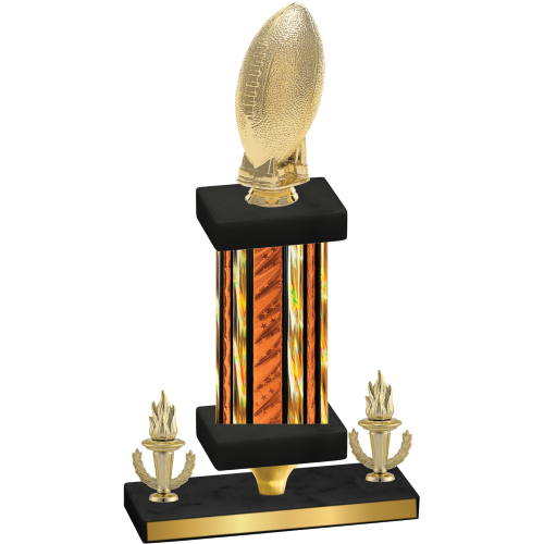 Premium Single Orange Glacier Victory Football Trophy