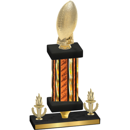 Premium Single Orange Glacier Victory Football Trophy