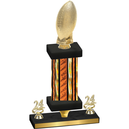 Premium Single Orange Glacier Year Football Trophy