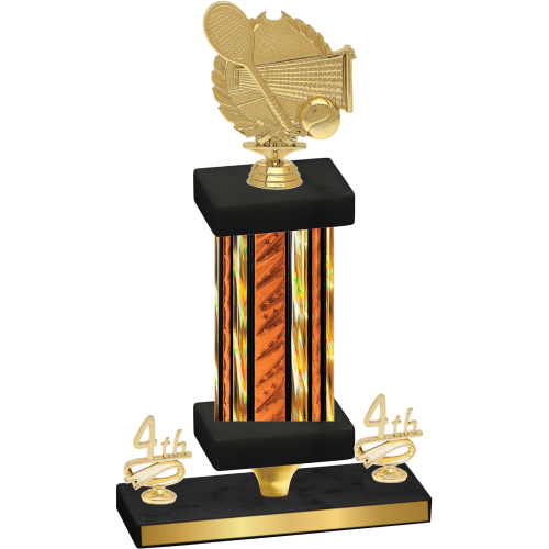 Premium Single Orange Glacier Fourth Place Tennis Trophy