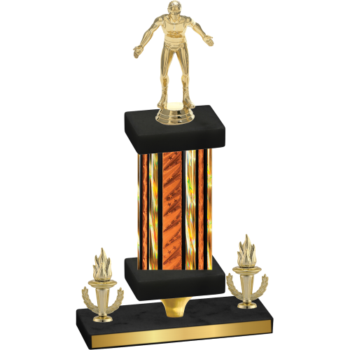 Premium Single Orange Glacier Victory Wrestling Trophy