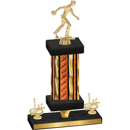 Premium Single Orange Glacier First Place Bowling Trophy
