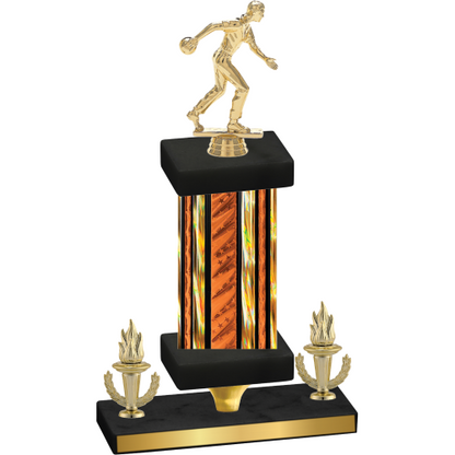 Premium Single Orange Glacier Victory Bowling Trophy