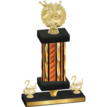 Premium Single Orange Glacier Second Place Bowling Trophy