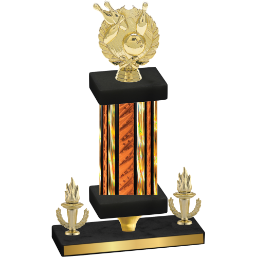 Premium Single Orange Glacier Victory Bowling Trophy