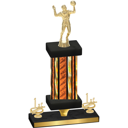 Premium Single Orange Glacier First Place Volleyball Trophy