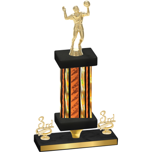 Premium Single Orange Glacier Third Place Volleyball Trophy