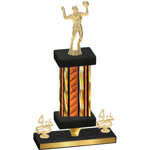 Premium Single Orange Glacier Fourth Place Volleyball Trophy