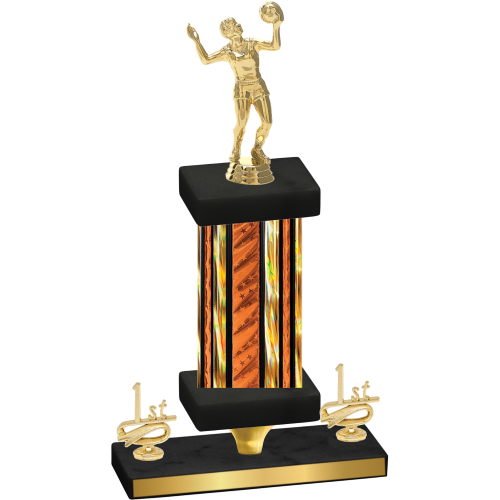 Premium Single Orange Glacier First Place Volleyball Trophy