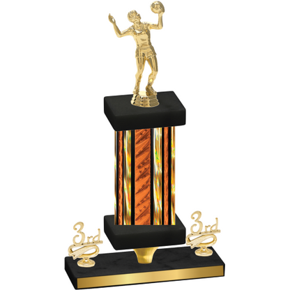 Premium Single Orange Glacier Third Place Volleyball Trophy