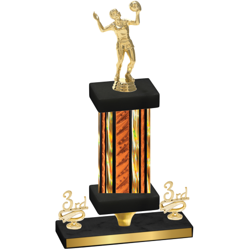 Premium Single Orange Glacier Third Place Volleyball Trophy