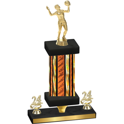 Premium Single Orange Glacier Year Volleyball Trophy