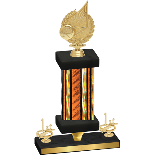 Premium Single Orange Glacier First Place Volleyball Trophy