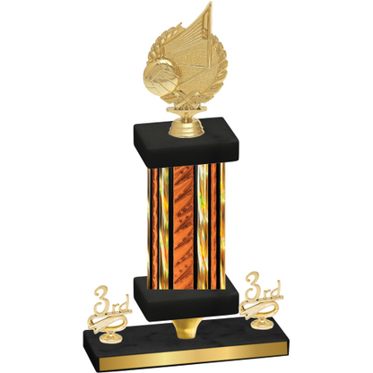 Premium Single Orange Glacier Third Place Volleyball Trophy