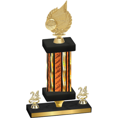 Premium Single Orange Glacier Year Volleyball Trophy