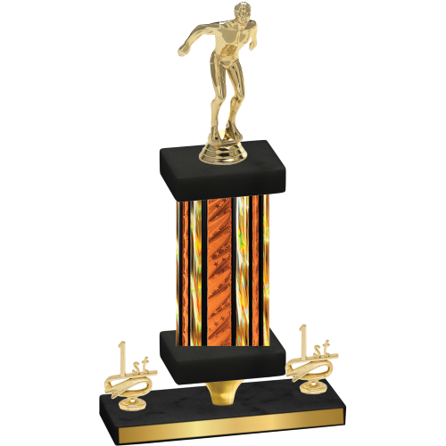 Premium Single Orange Glacier First Place Swimming Trophy