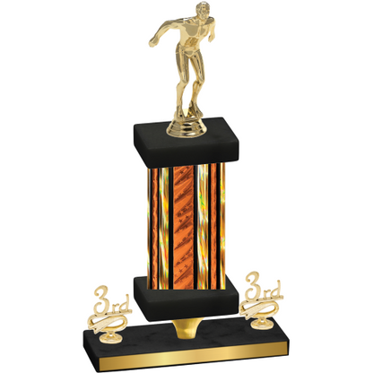 Premium Single Orange Glacier Third Place Swimming Trophy