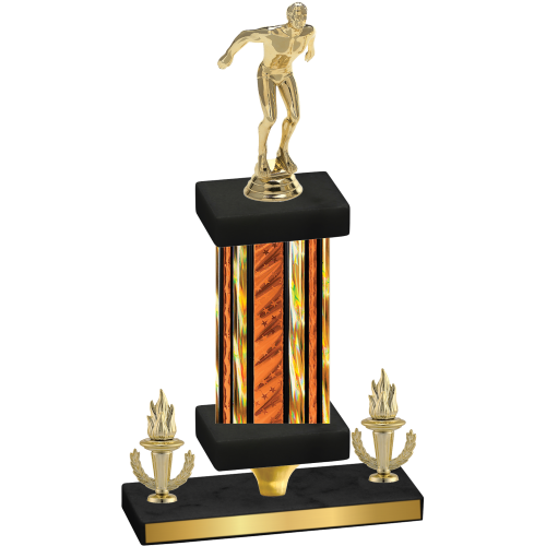 Premium Single Orange Glacier Victory Swimming Trophy