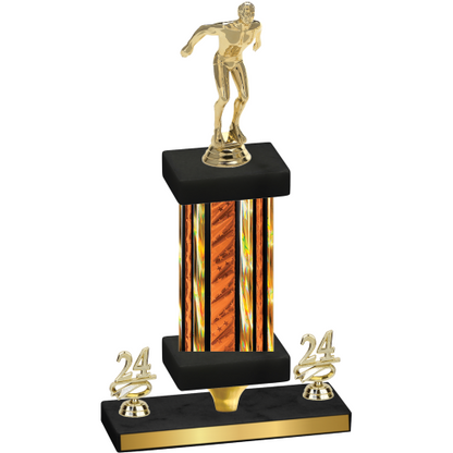 Premium Single Orange Glacier Year Swimming Trophy