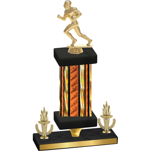 Premium Single Orange Glacier Victory Football Trophy